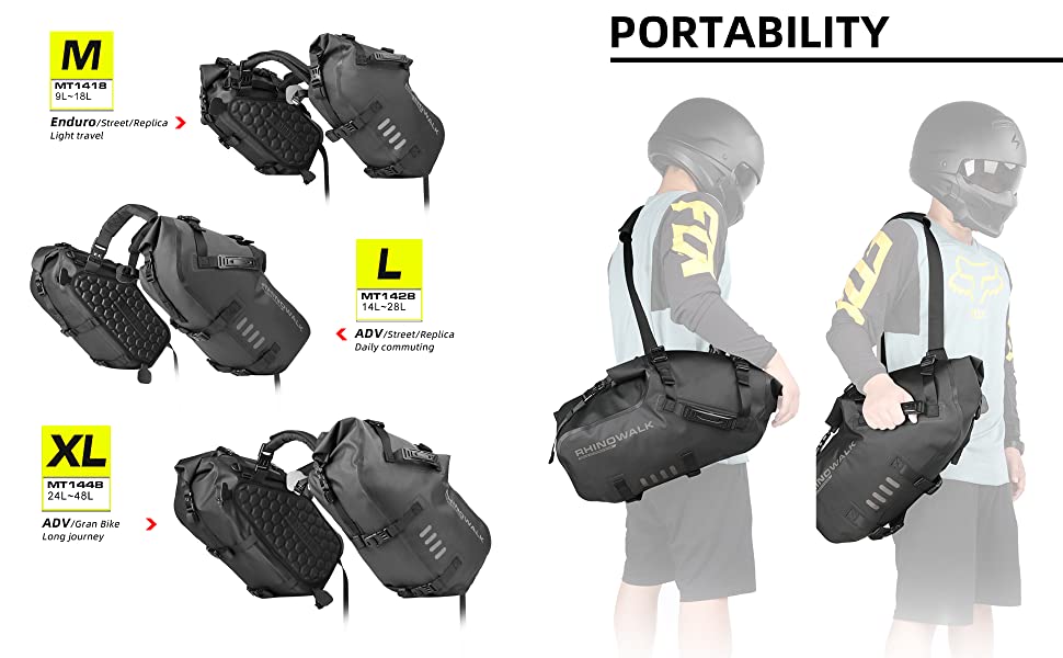 Maletas Laterales Rhinowalk MT14XX 18L / 28L / 48L