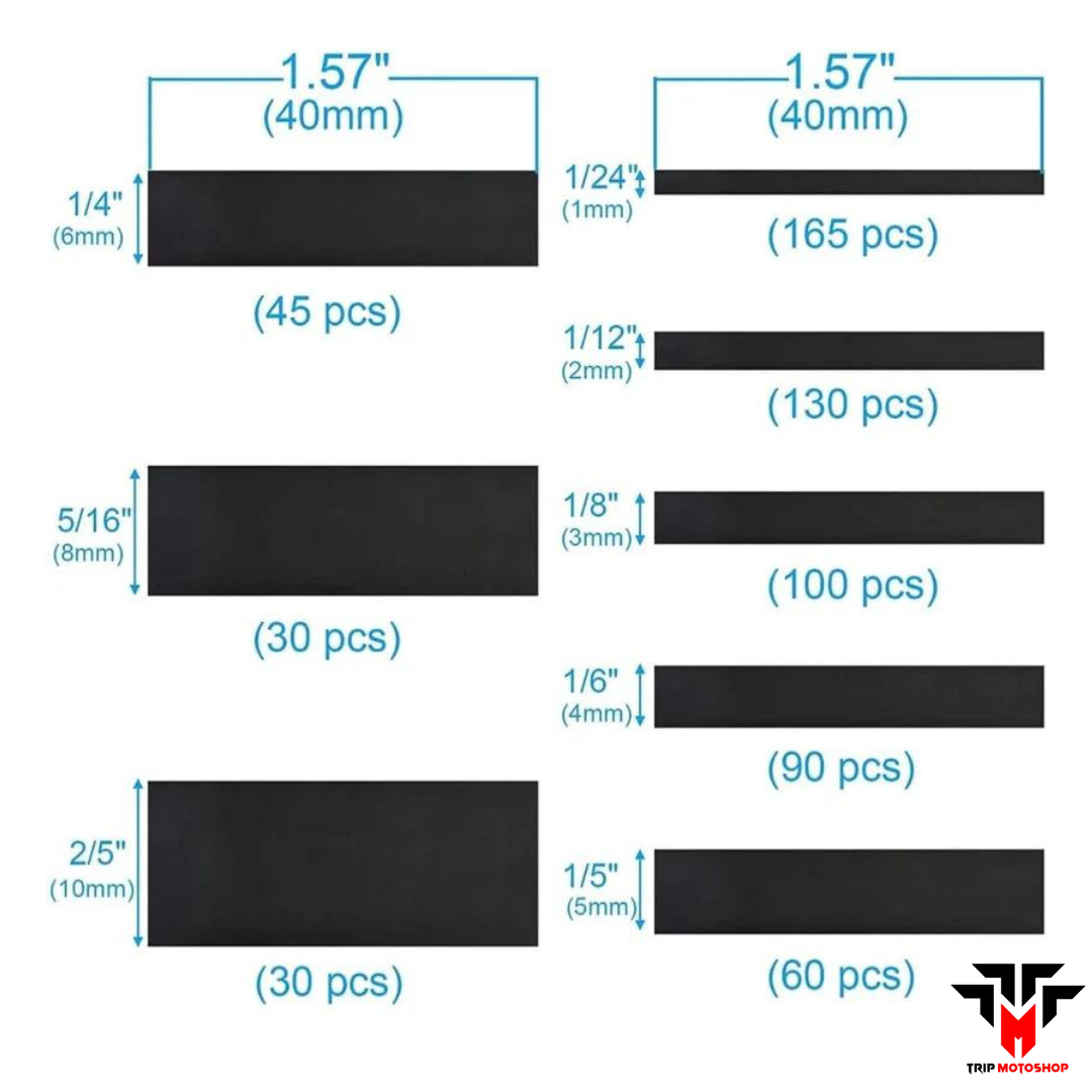 Kit de 625 piezas, tubos Termo-retráctiles