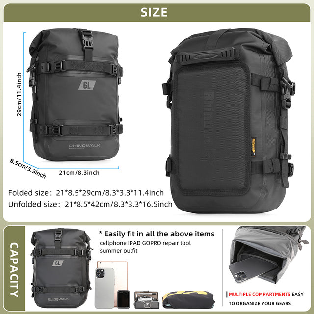 Maleta para Defensa de 6L Rhinowalk MT2206 Crash bar bags