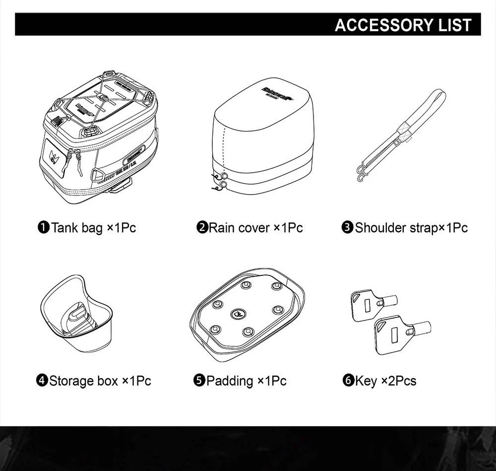 Tank Bag / Maleta de Tanque magnetica Rhinowalk Mechanic series MJX2011