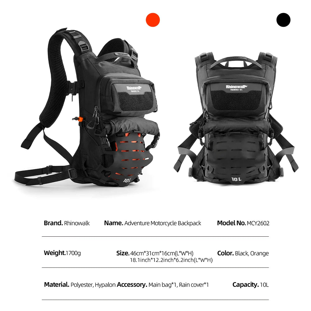 Mochila táctica / camel back 10L Rhinowalk MCY2602 Traverse Series