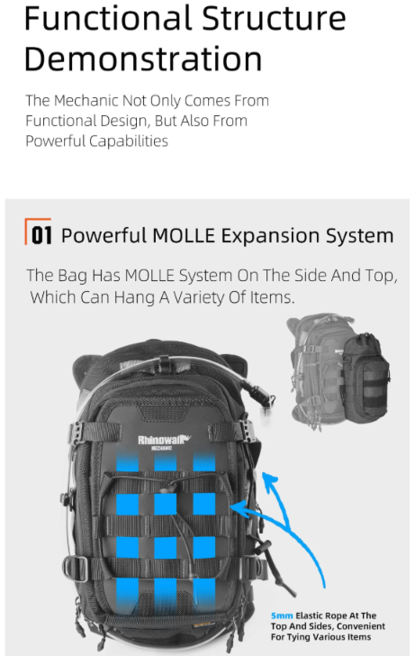 Tank Bag / Maleta de Tanque / Camel Bak 9L Mechanic series Rhinowalk MJX2002