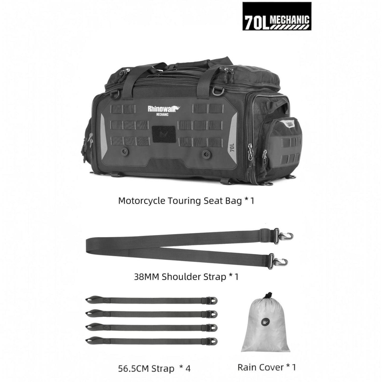 Tail Bag / maleta Rhinowalk 50-70L MJX2003 Mechanic Series