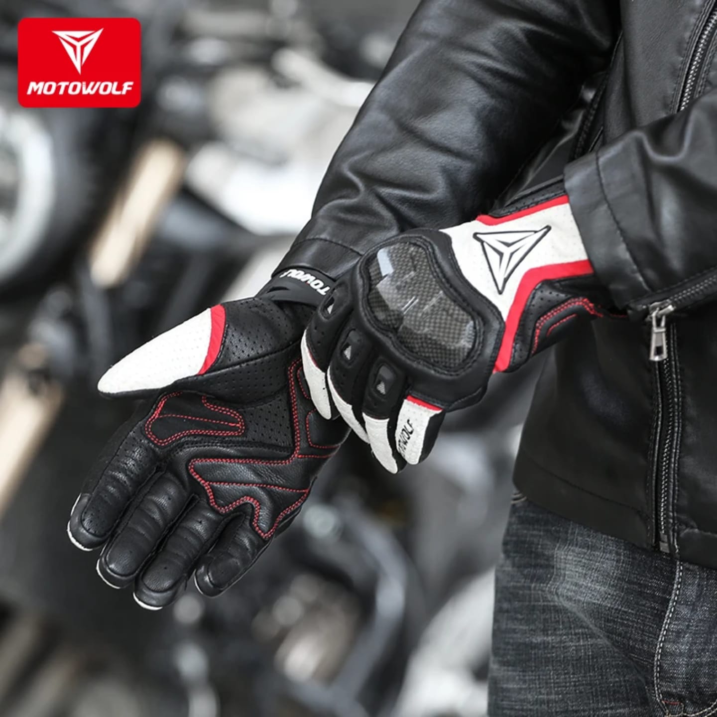 Guantes para motociclista Motowolf MDL0305
