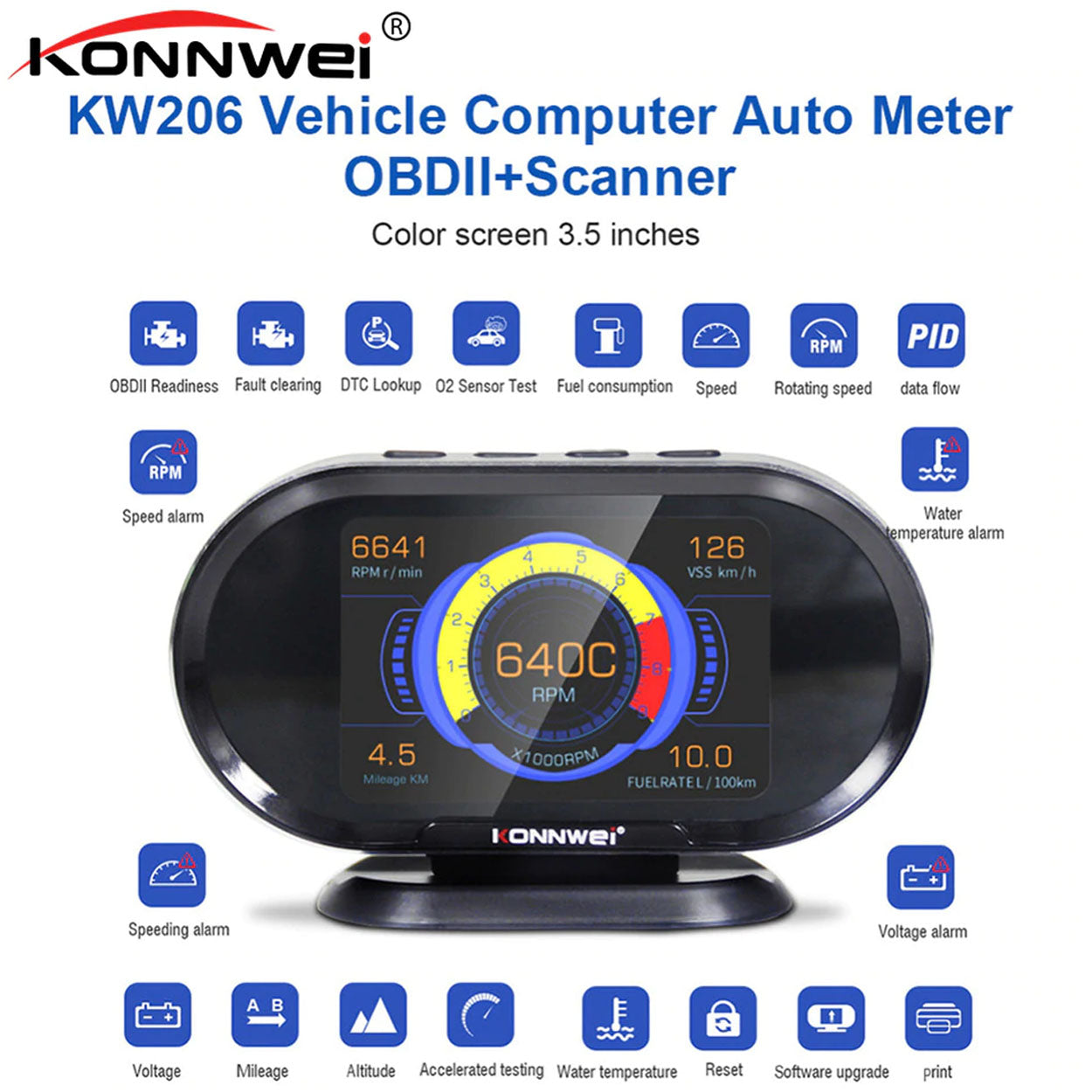 Konnwei KW206 Tacometro Digital / Escaner Digital
